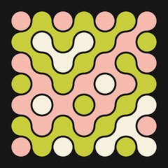 Multicolor truchet tiling connections illustration