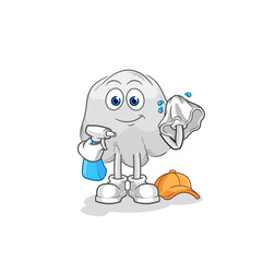 ghost cleaner vector. cartoon character