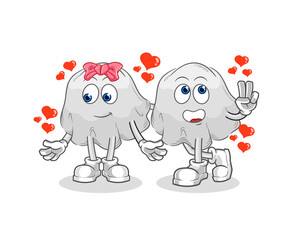 ghost dating cartoon. character mascot vector