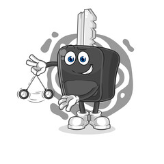 car key hypnotizing cartoon. cartoon mascot vector