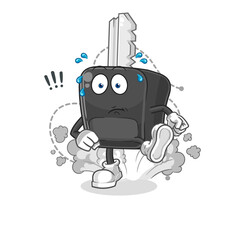 car key running illustration. character vector