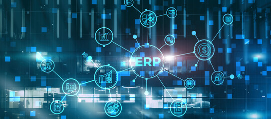 Enterprise Resource Planning ERP Management Business Technology Concept