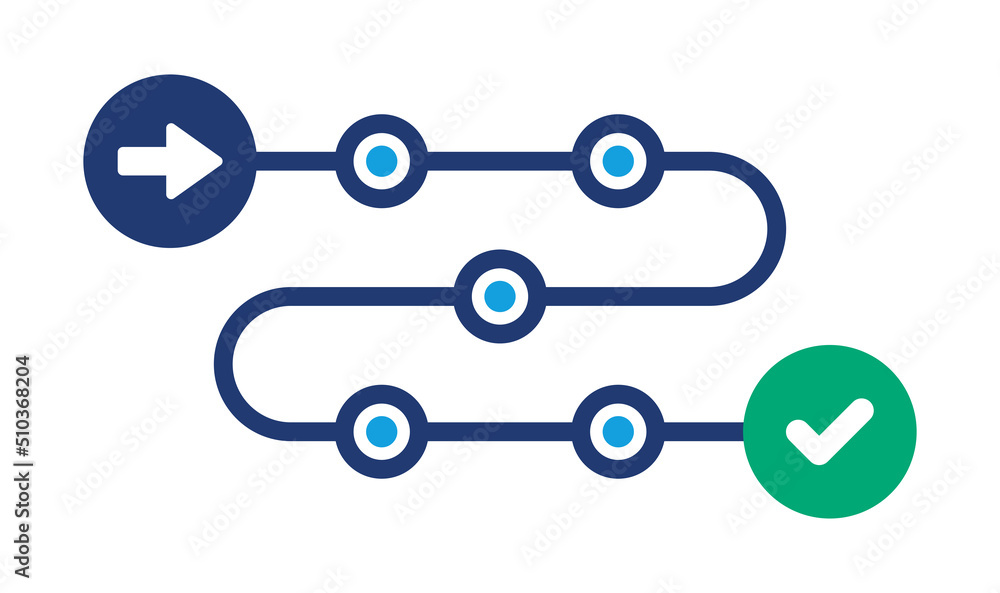 Poster roadmap timeline with steps on the line infographic template illustration.