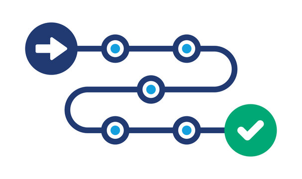 Roadmap timeline with steps on the line infographic template illustration.