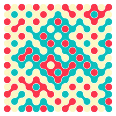 Multicolor truchet tiling connections illustration