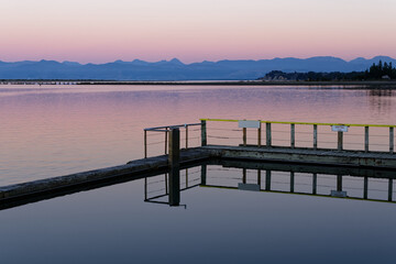 Motueka's saltwater baths, a pool filled and flushed by the tide