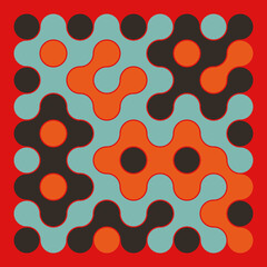 Multicolor truchet tiling connections illustration