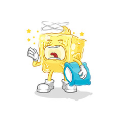 butter yawn character. cartoon mascot vector