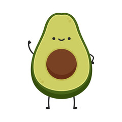 Avocado character design. avocado on white background.