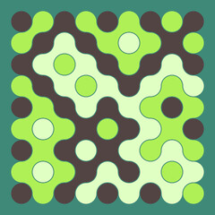 Multicolor truchet tiling connections illustration