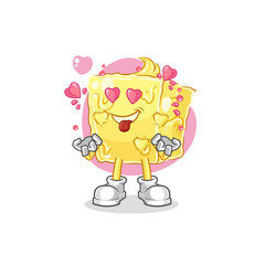 butter fallin love vector. cartoon character