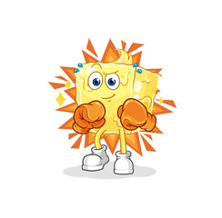 butter boxer character. cartoon mascot vector