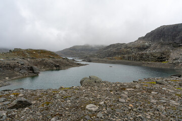 Fototapeta premium Nupstjorn, a lake at 1300m in Telemarken (Norway) on Hardangervidda.