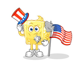 butter uncle sam character. cartoon mascot vector