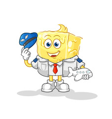 butter pilot mascot. cartoon vector