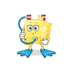 butter diver cartoon. cartoon mascot vector