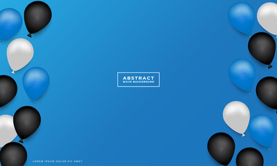 Modern blue shapes background vector. Elegant happy birthday background vector