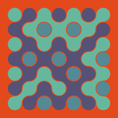 Multicolor truchet tiling connections illustration