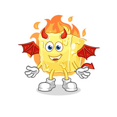 butter demon with wings character. cartoon mascot vector
