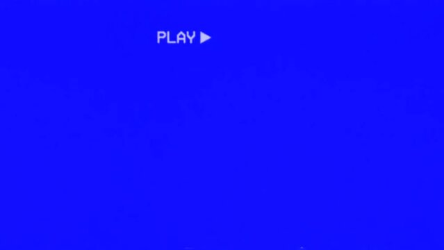 Noisy 80's and 90's Old Vintage Video Game Screen Look Overlays on Vintage Games Collections. Old Game Overlay, Splotches, Dust And Damages, Blue Screen Overlay on Blue background 4K