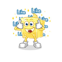 butter give lots of likes. cartoon vector