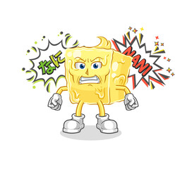 butter anime angry vector. cartoon character