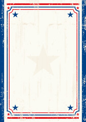 American Star vintage background.
A vintage american poster with an empty frame for your message.