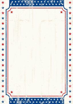 American retro paper background.
A vintage american poster with an empty frame for your message.