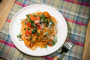 イタリアンパスタ　talian pasta made outdoors