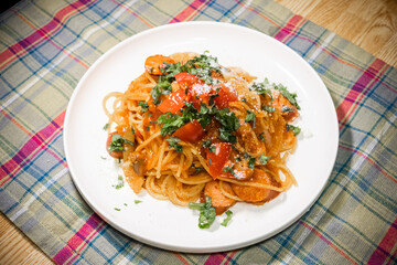 イタリアンパスタ　talian pasta made outdoors