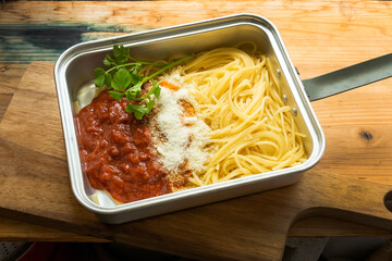 イタリアンパスタ　talian pasta made outdoors