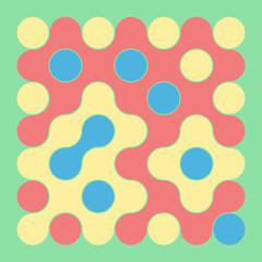 Multicolor truchet tiling connections illustration