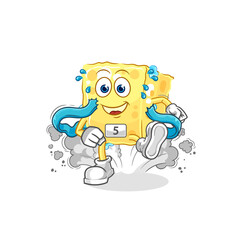 sponge runner character. cartoon mascot vector