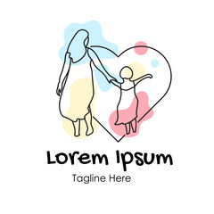 Family care and crowd based logo vector illustration with dummy text on white background.