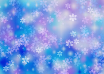 Winter greeting background with snowflakes.
