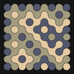 Multicolor truchet tiling connections illustration