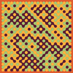 Multicolor truchet tiling connections illustration