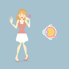 woman rubbing her eyes, eyeball, internal organs anatomy body part nervous system, health care, world sight day concept, vector illustration cartoon flat character design clip art
