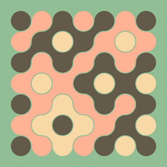 Multicolor truchet tiling connections illustration