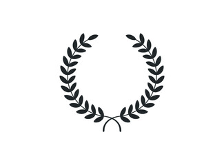 Laurel wreath icon or sign isolated on white background.