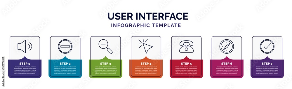 Poster infographic template with icons and 7 options or steps. infographic for user interface concept. incl