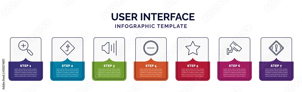 Poster infographic template with icons and 7 options or steps. infographic for user interface concept. incl
