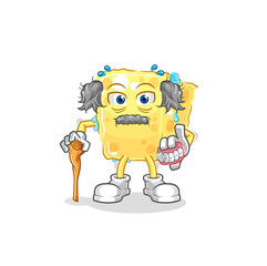 sponge white haired old man. character vector