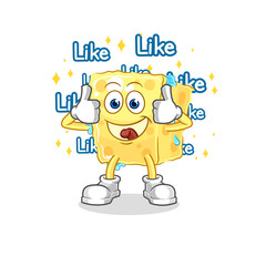 sponge give lots of likes. cartoon vector