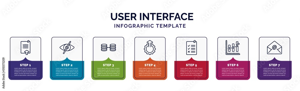 Poster infographic template with icons and 7 options or steps. infographic for user interface concept. incl