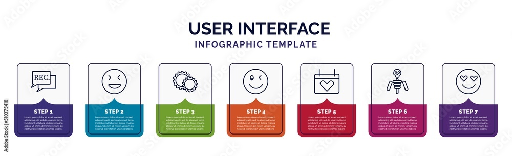 Poster infographic template with icons and 7 options or steps. infographic for user interface concept. incl
