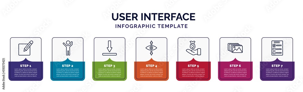 Poster infographic template with icons and 7 options or steps. infographic for user interface concept. incl