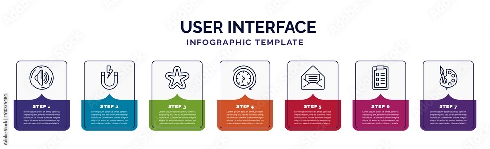 Poster infographic template with icons and 7 options or steps. infographic for user interface concept. incl