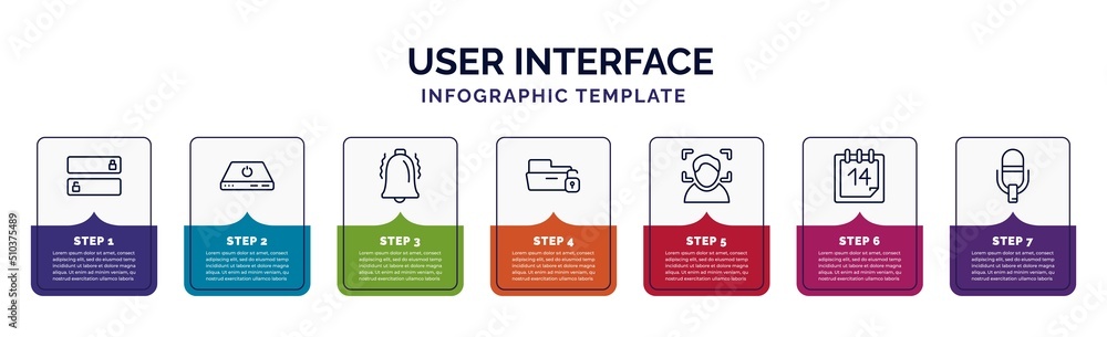 Poster infographic template with icons and 7 options or steps. infographic for user interface concept. incl