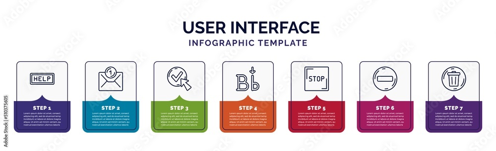 Poster infographic template with icons and 7 options or steps. infographic for user interface concept. incl